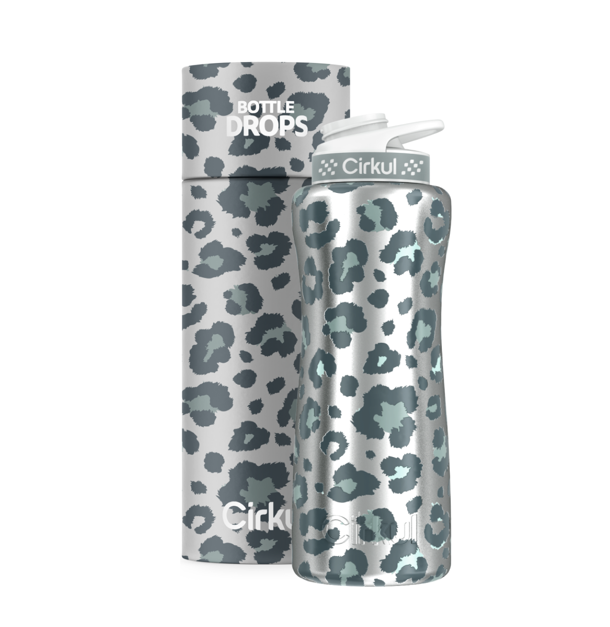 CX: Limited Edition: Silver Leopard 32oz. Stainless Steel Bottle & Lid